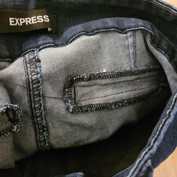 Express High Waisted Denim Perfect Wide Waistband Jean Leggings, Size 14 - Picture 9 of 9